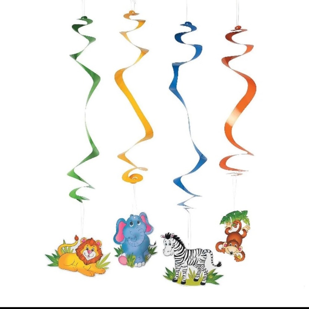 Zoo Animal Dangling Swirls